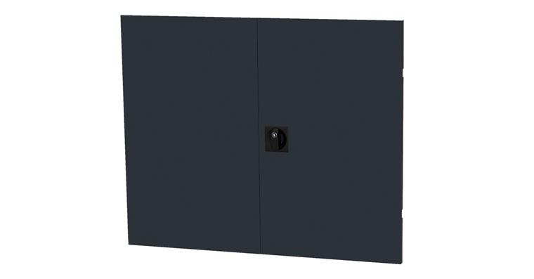 Hinged door 2 piece cabinet width 980mm useful height 700mm RAL 7016