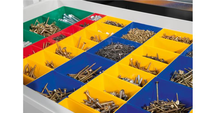 Divider with plastic box, 1200 x 400 mm, deep