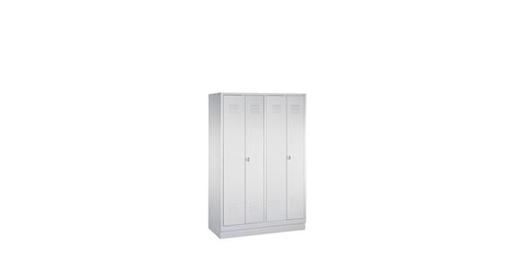Wardrobe cabinet with base 1850x1190x500 mm 4 compartments RAL 7035 light grey