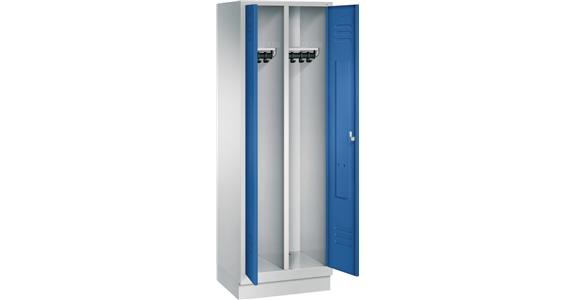 Wardrobe cabinet with base 2 compart. 400mm RAL7035/5010 1800 x 810 x 500 mm