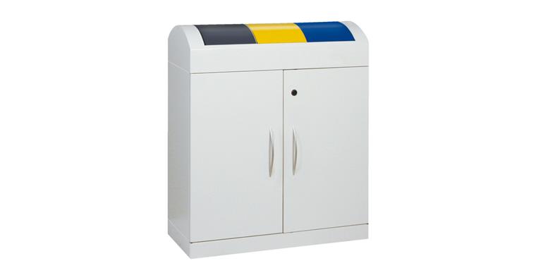 Sorting system TD3 3 bins each 45 litres blue/yellow/grey 975x860x320 mm 38 kg