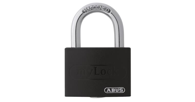 Padlocks myLock shackle diameter 6.5 mm black 43x18x61.5 mm