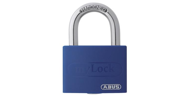 Padlocks myLock shackle dia. 6.5 mm blue 43x18x61.5 mm