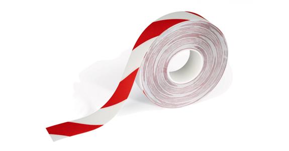 Floor marking tape self-adhesive signal red/signal white width 50 mm roll 30 m