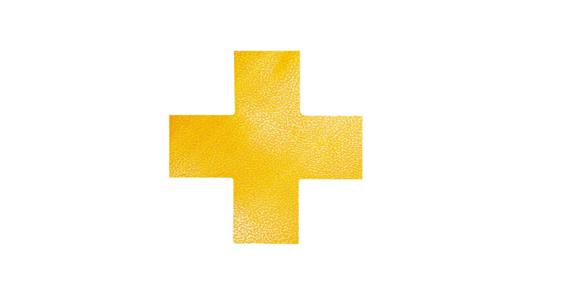 Stellplatzmarkierung Kreuz-Form gelb selbstklebend Pack=10 Stück 150x150 mm