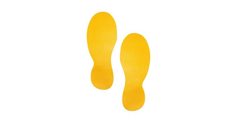 Floor marking foot-shape yellow self-adhesive pack=10 pieces (5L/5R) 90x240 mm