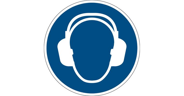 Safety marking -Use ear protection- self-adhesive dia. 430 mm