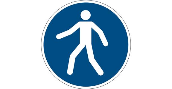Sicherheitskennzeichen -Fußgängerweg benutzen- selbstklebend Ø 430 mm