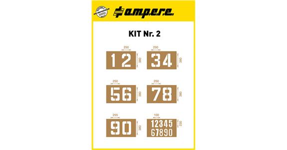 Template set KIT No. 2 6 templates with numbers