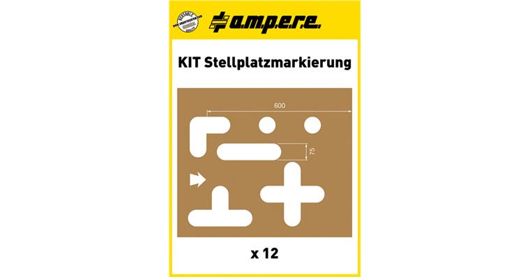 Template set KIT car park marking 12 templates with markings