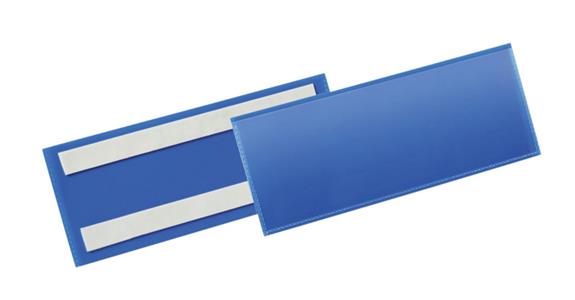 Etikettentasche 50 Stück selbstklebend 1/2 A5 Querformat 100x38 mm dunkelblau