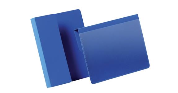 Kennzeichnungstasche mit Falz 50 Stück A6 Querformat 148x105 mm blau