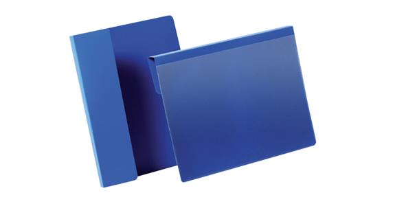 Kennzeichnungstasche mit Falz 50 Stück A5 Querformat 210x148 mm blau