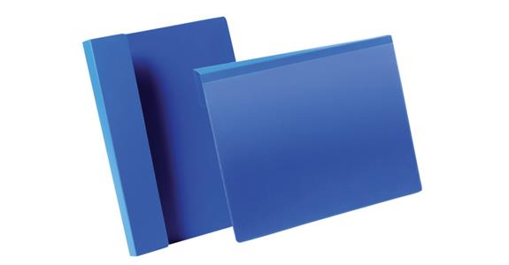 Kennzeichnungstasche mit Falz 50 Stück A4 Querformat 297x210 mm blau