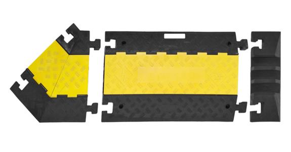 Cable bridge standard element 3 channels yellow/black 600x960x75 mm