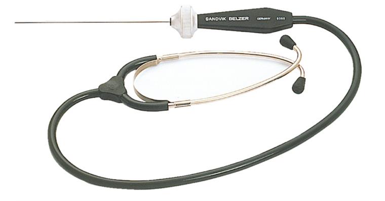 Polyscope listening device probe tip steel, handle/sound cables made of plastic