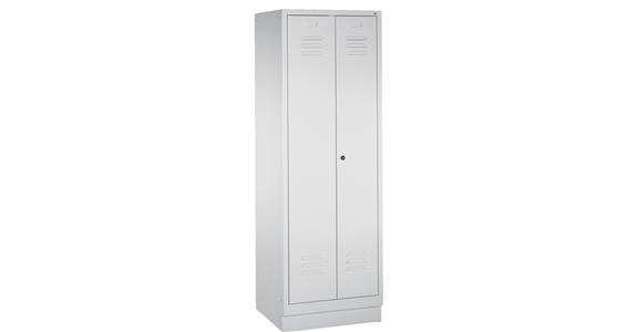 Wardrobe cabinet with base 1850x810x500 mm 2 compartments RAL 7035 light grey