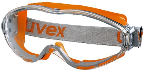 Full-vision goggles uvex ultrasonic lens clear colour orange/grey