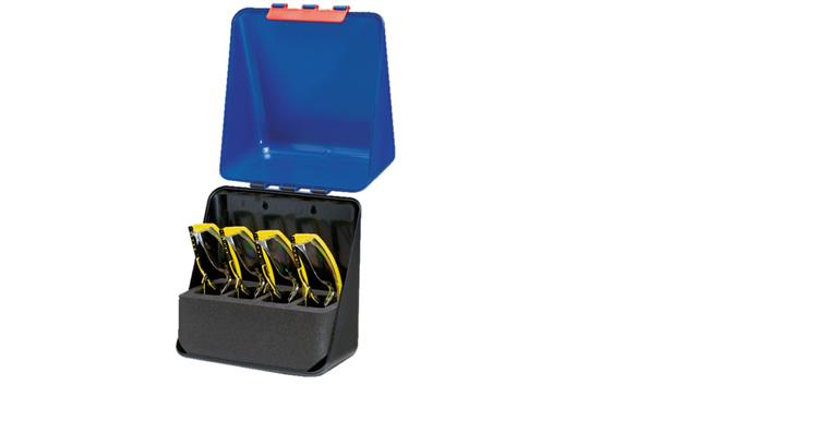 Schutzbrillenbox ABS-Kunststoff Farbe Blau LxBxH 23,6x22,5x12,5 cm für 4 Brillen