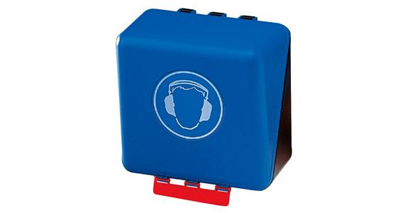Storage box for ear defenders empty ABS plastic blue black