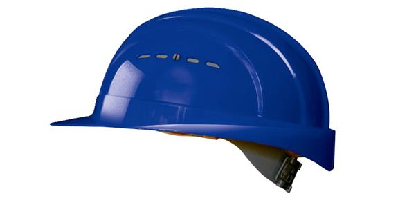 Construction hard hat EuroGuard 4-point 30 mm Euro slot mount size 53-61 cm blue