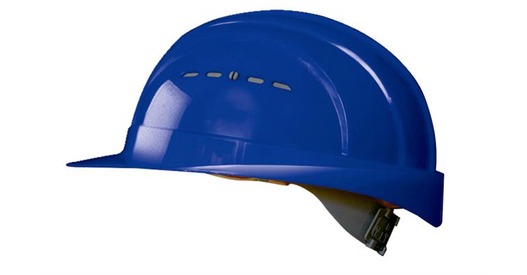 Bau-Schutzhelm EuroGuard 4-Punkt 30mm Euroslot-Aufnahme Gr. 53-61cm Blau