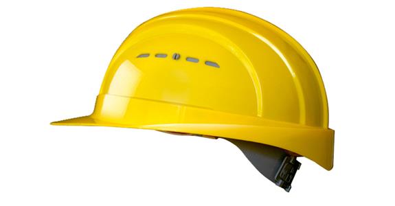 Construction hard hat EuroGuard 4-point 30mm Euro slot mount size 53-61cm yellow