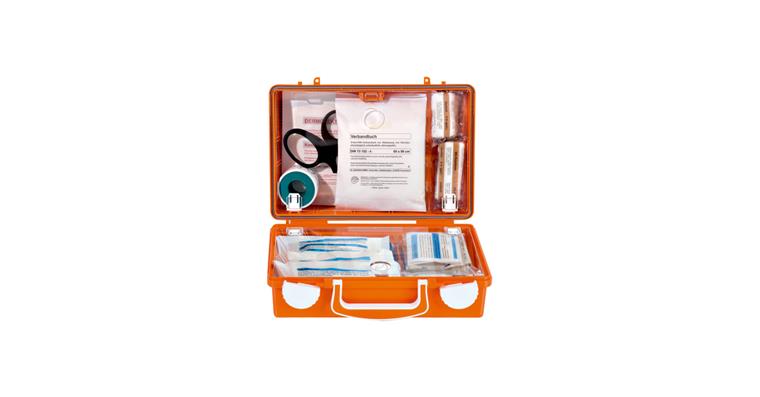 SÖHNGEN - First aid case Quick CD orange contents acc. to DIN