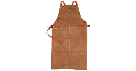 Welder's apron EN ISO 1611:2007 class 2/A1 brown 107 cm long 80 cm wide
