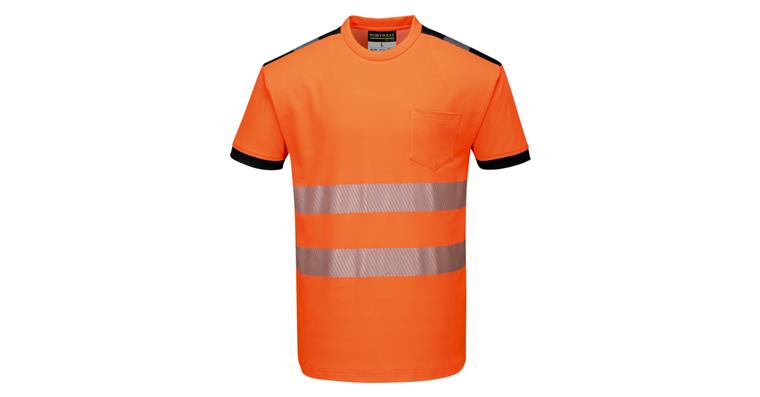 Hi-vis T-shirt PW3 orange/black class 2 size L