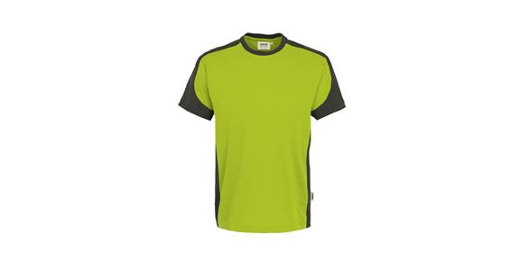 T-Shirt Contrast Mikralinar® kiwi/anthrazit Gr.L