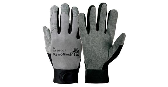 Synthetic leather glove RewoMech® 640 PU = 1 pair size 9