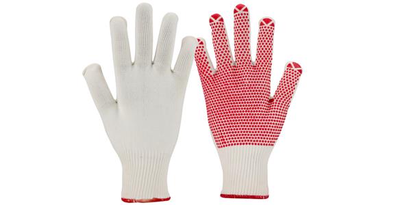 Polyamide/cotton fine-knit glove with PVC nubs PU=12 pairs size 9