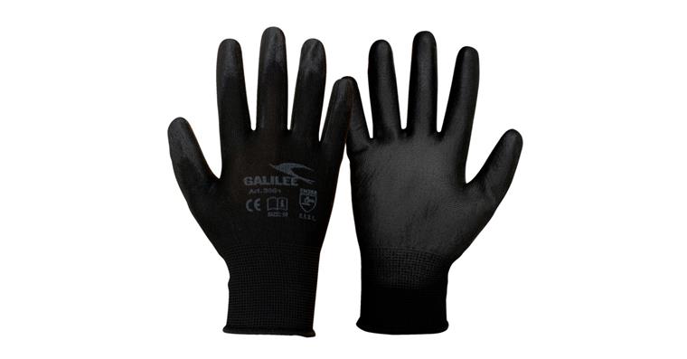 Nylon-Strickhandschuh PU-beschichtet schwarz VE=12 Paar Gr.10