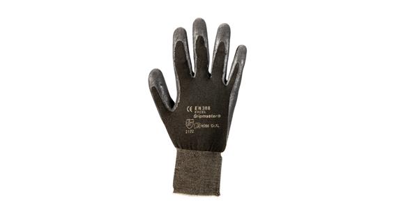 Nylon knitted gloves Gripmaster with latex coating, black, size 8/L