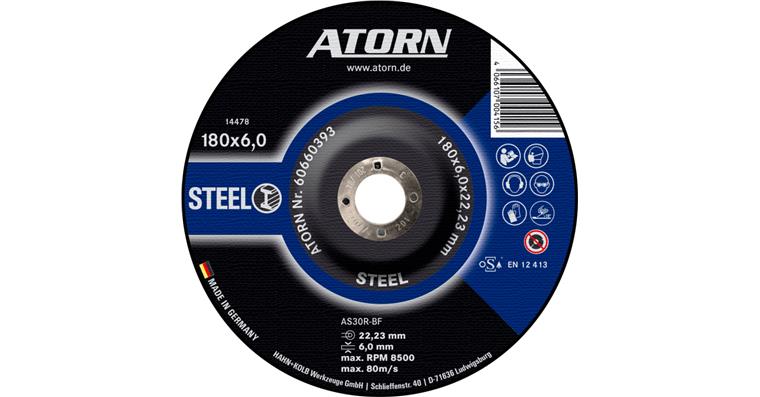 1044601303 ATORN Schruppscheibe Stahl/Guss - Typ AS30R-BF, 180x6x22,23 mm