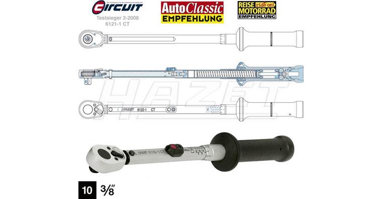 1001202639 HAZET torque wrench 20-120 Nm with reversible ratchet 3/8 inch