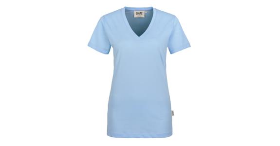 Damen-V-Shirt Classic eisblau Gr. L