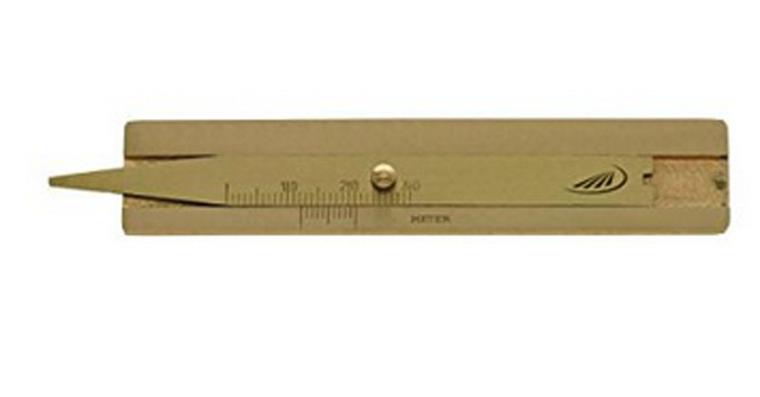 Tyre tread depth gauge 0-30 mm, made of hard brass