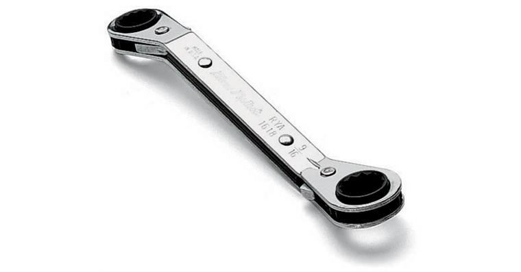 Ratchet box-end wrench depressed centre 3/8 inch x 7/16 inch