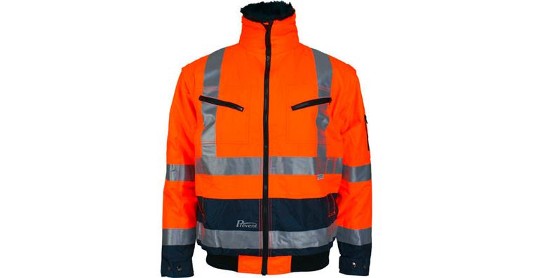 Warnschutz-Pilotenjacke orange/marine EN ISO 20471, Kl.3, Gr. M