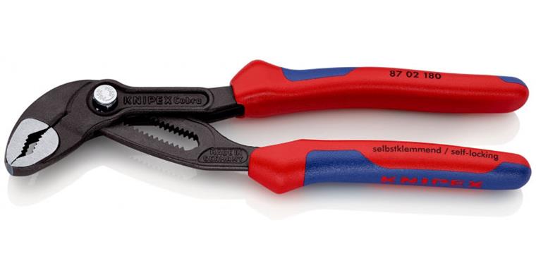 KNIPEX water pump pliers Cobra 180 mm polished head with two-component handle
