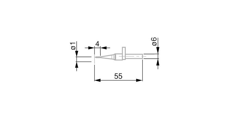 TESA gauge slide, solid carbide 1 mm ball diameter