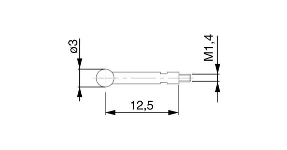 TESATAST Messtaster 3 mm Durchmesser hartmetallbestückt Typ Y60/3W