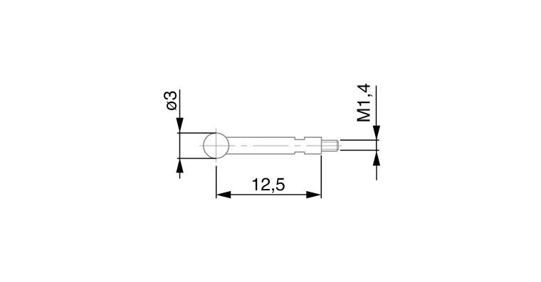 1001333947 TESATAST measuring probe, 3 mm diameter carbide-tipped, type Y60/3W