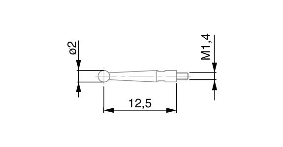 TESATAST Messtaster 2 mm Durchmesser hartmetallbestückt Typ Y60/2W