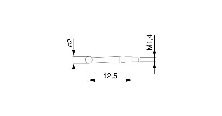 1001333946 TESATAST Messtaster 2 mm Durchmesser hartmetallbestückt Typ Y60/2W