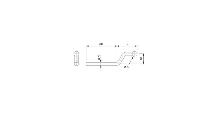 TESA gauge slide for FMS, type VHH/20, depressed centre, with ball diameter 5 mm