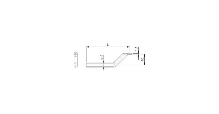 TESA gauge slide for FMS, type VHG/60, depressed centre, oval cross-section