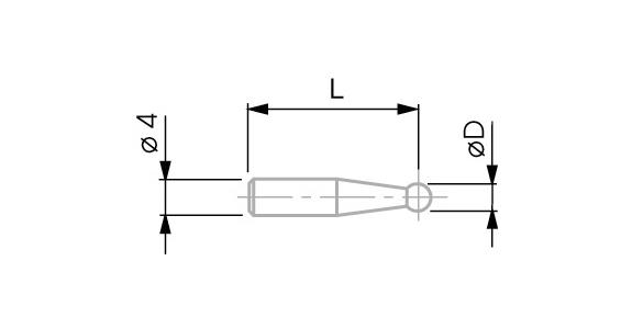 TESA Messeinsatz für FMS Typ VHE/20 mit Kugeldurchmesser 3mm